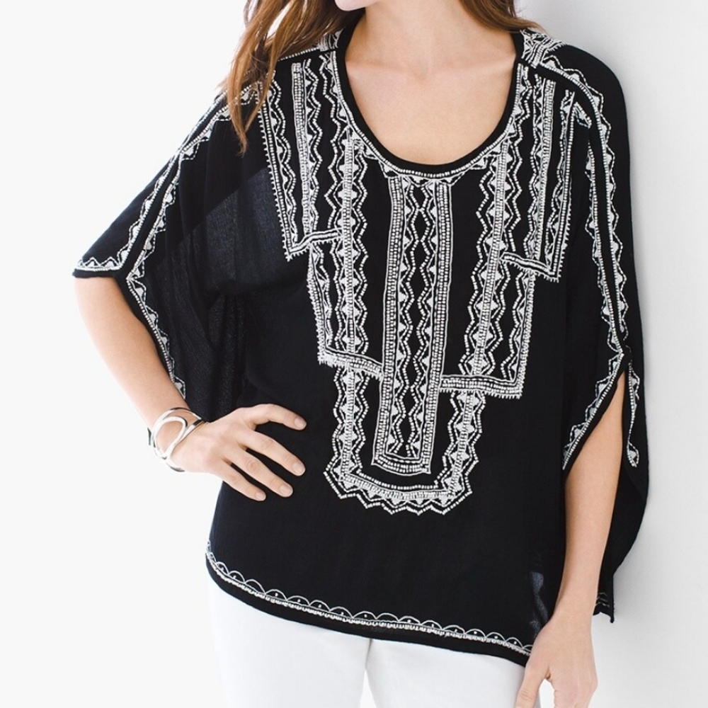 NWT Chico's Embellished Ellen Poncho